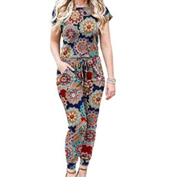 Womens Casual Jumpsuits with Pockets - Picture 1 of 5